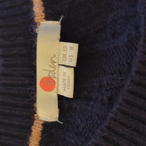 Boden Cynthia Cable Knit Wool Cotton Blend Navy Swing Dress Size 8 - Picture 8 of 10